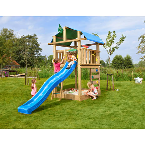Jungle Gym Fort 2.1 legetårn inkl. blå rutsjebane