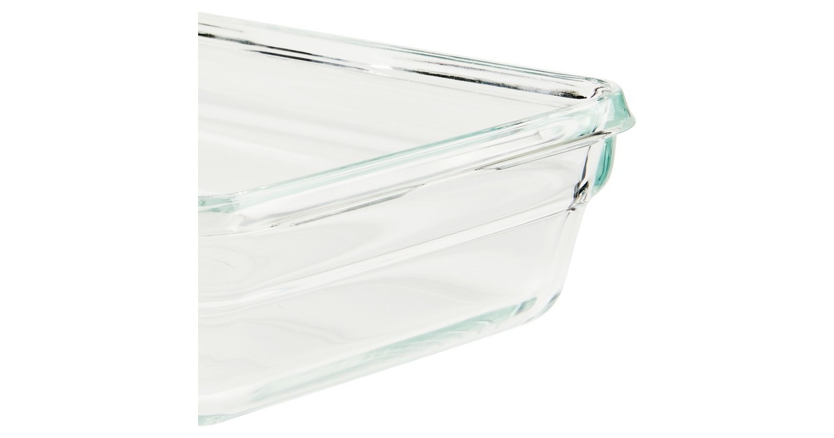 EmsaClip & Close Glazen vershoudbakje  1,3 L doos  (Transparant/rood, rechthoekig)