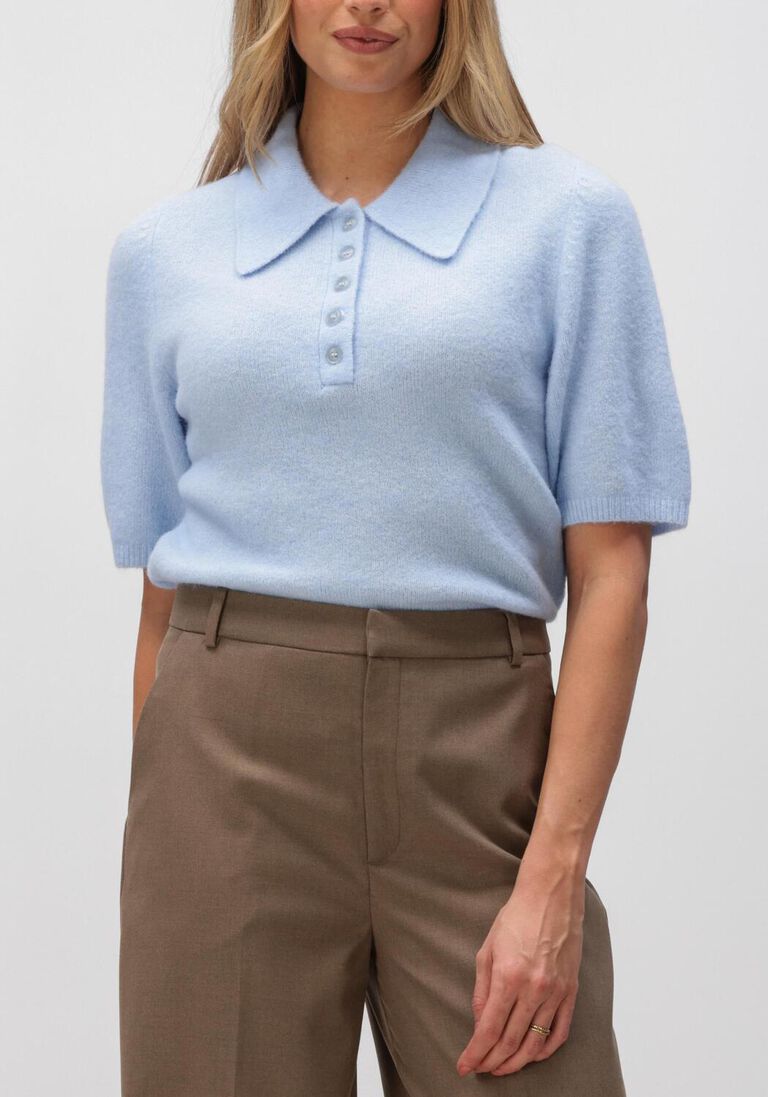 lichtblauwe gestuz trui gzalpha ss polo pullover