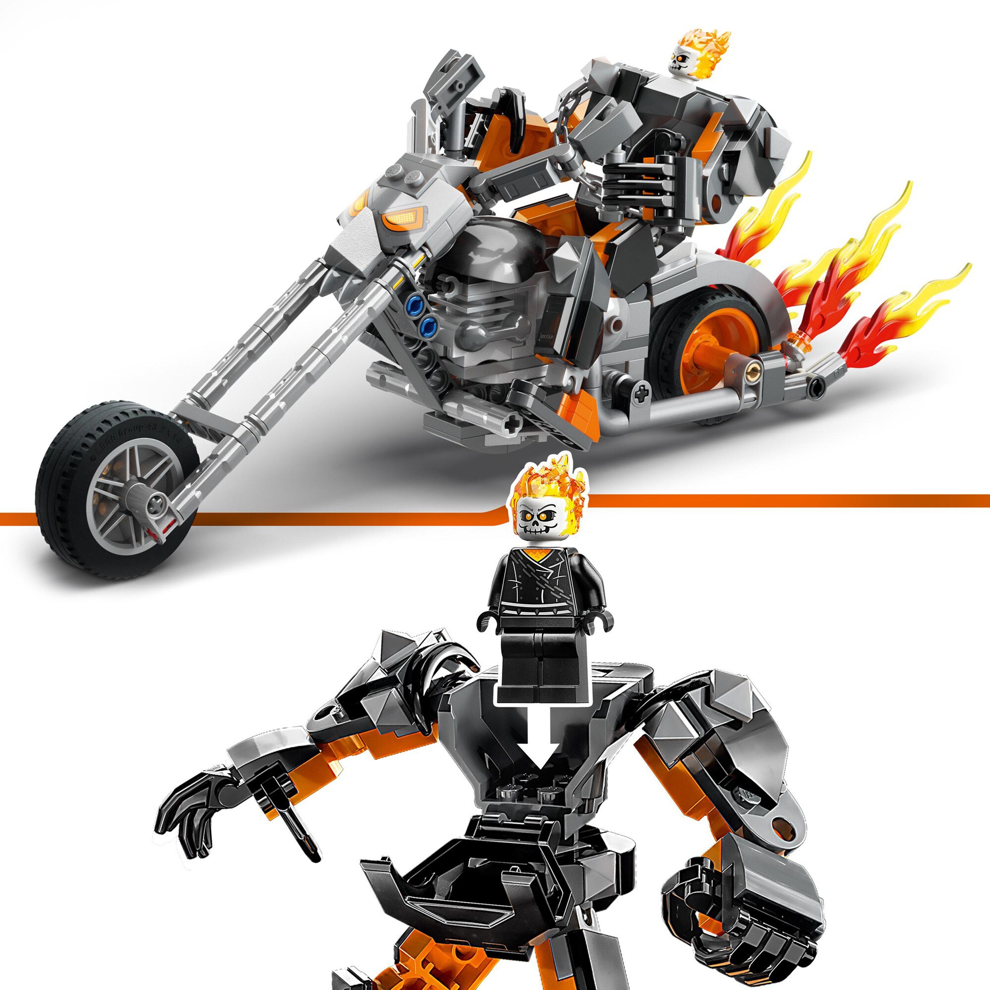 LEGO Konstruktionsspielzeug Marvel Ghost Rider mit Mech & Bike