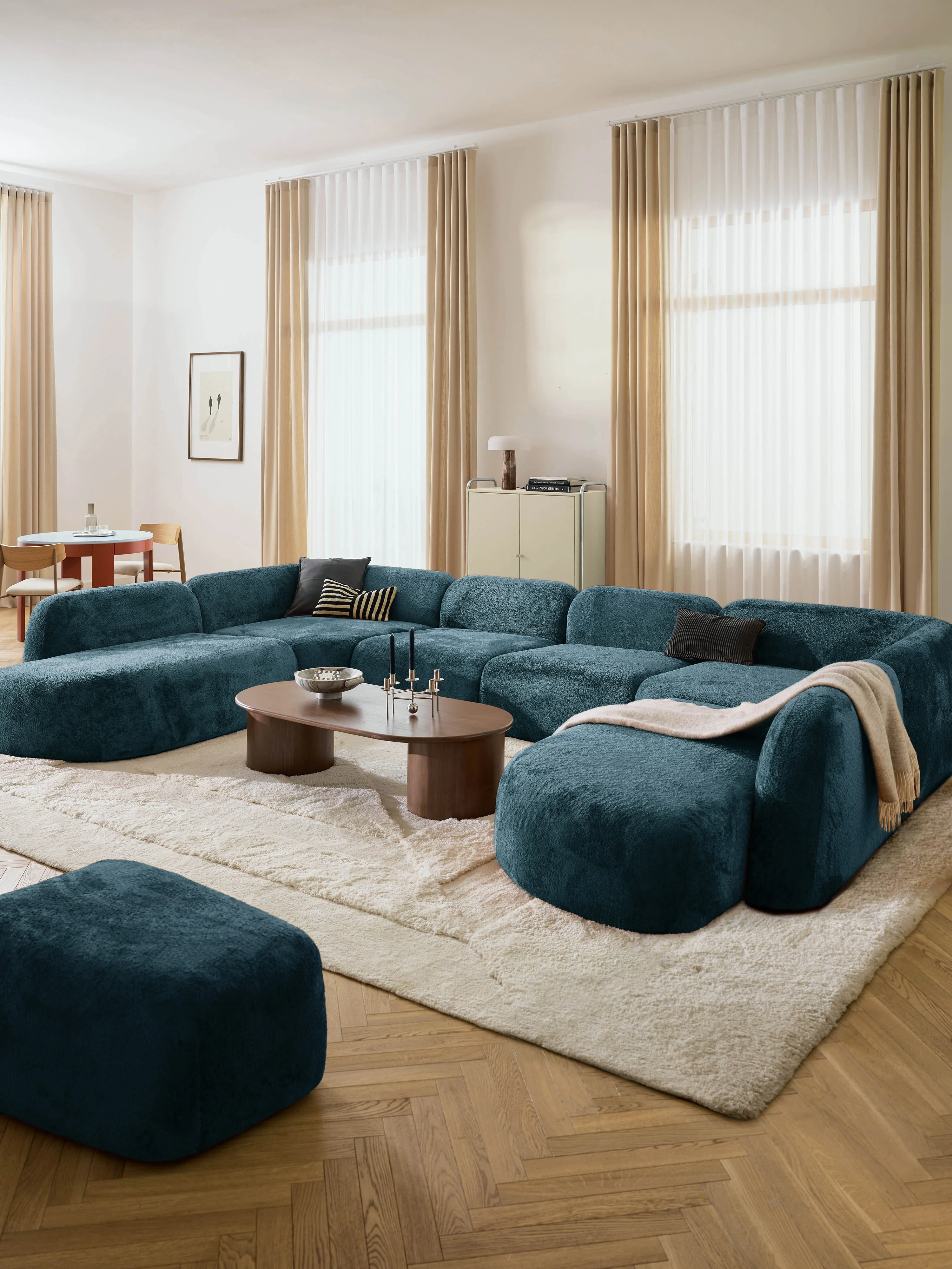 XL modulaire teddy bouclé bank Wolke