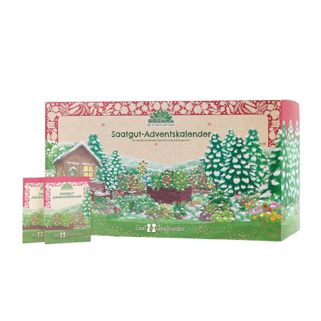 (32x18cm) Saatgut Adventskalender Türchen Samen Pflanzen Anzucht Tütchen (1004103)