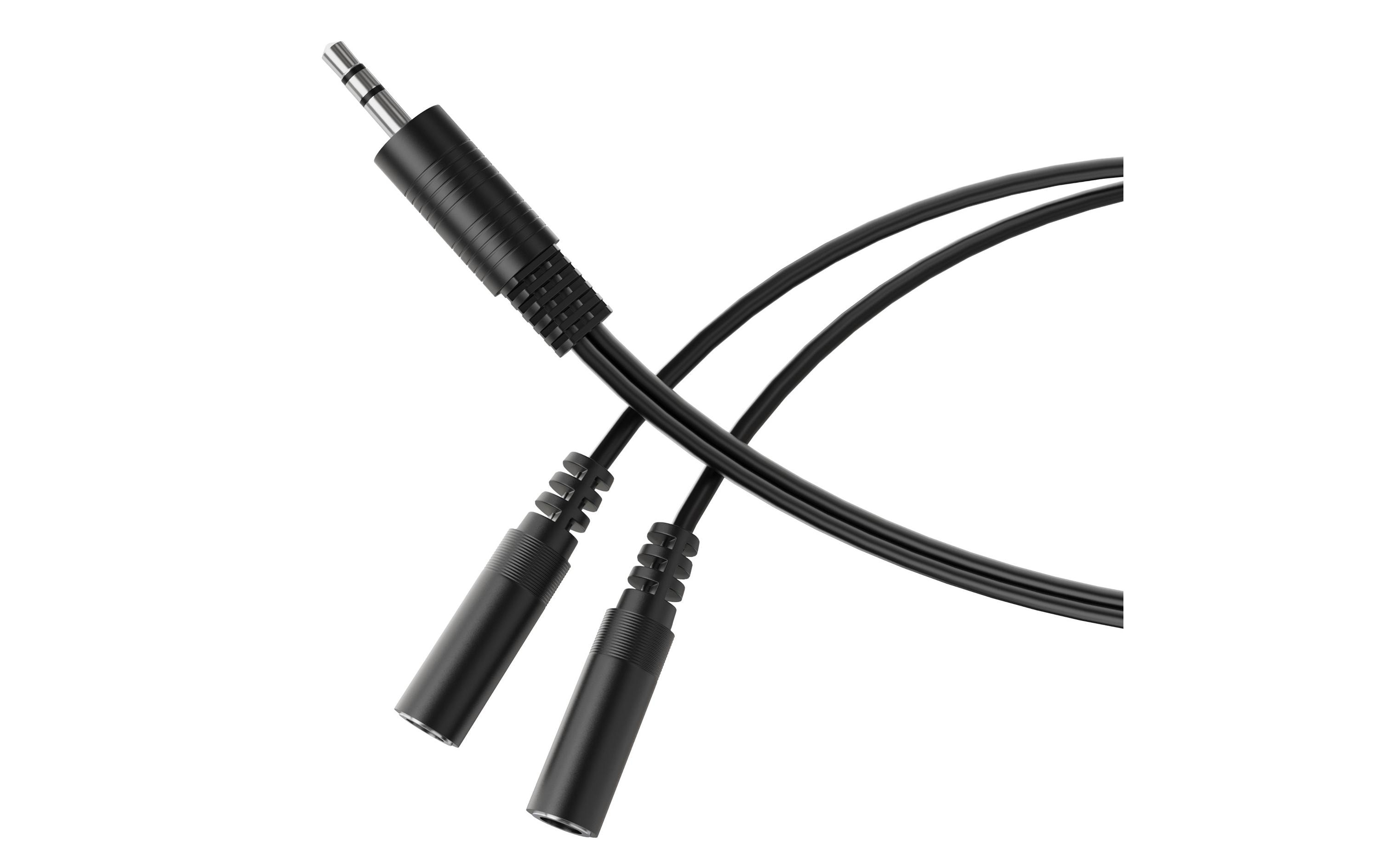 Audio-Adapter Klinke 3.5 mm, male - Klinke 3.5 mm, femaleAudio Adapter 3.5 mm Stecker auf 2x 3.5 mm Buchse