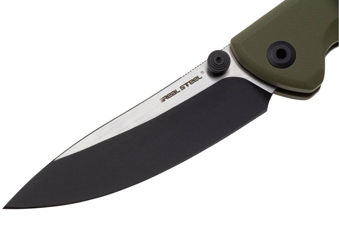 Real Steel Yak 7871BG, Satin/Black PVD 14C28N, Flat Grind, OD Green G10 zakmes