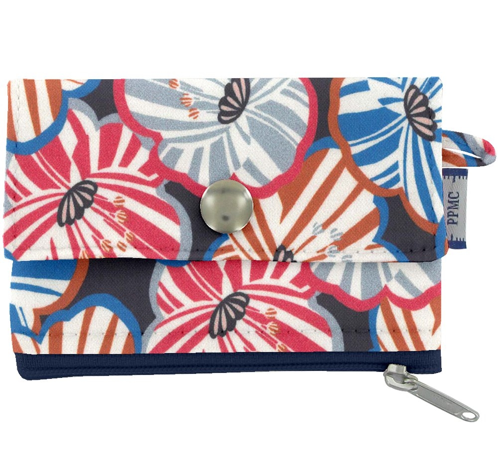 Mini Pochette Porte-Monnaie Anémones Rayées