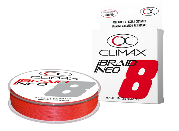 Ligne tressée rouge fluo Climax IBraid NEO (275m)