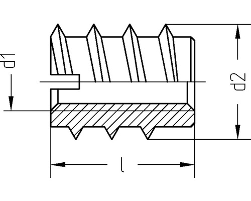 Inschroefmoer DIN 7965 M4x8x8 mm, verzinkt, 100 stuks