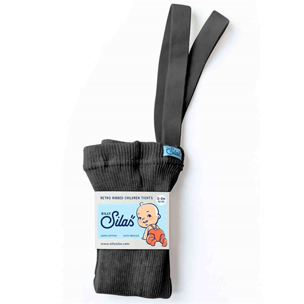 Footed Tights Dark Grey - Silly Silas → Luksusbaby.dk