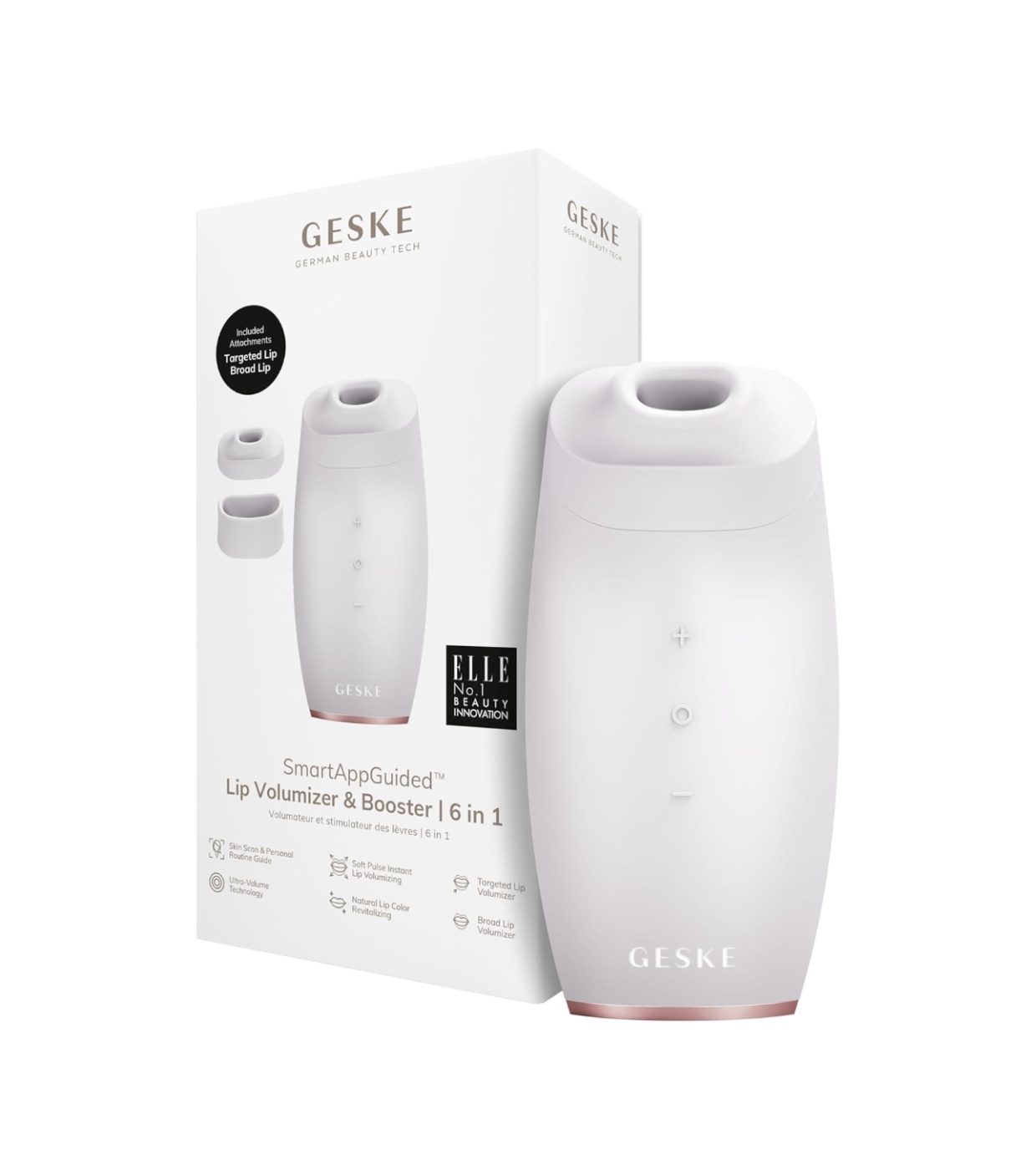 GESKE - Aparelho 6 em 1 para Aumentar o Volume dos Lábios - White Rose