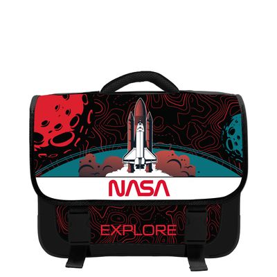 Cartable NASA 38 cm - 2 compartiments - rouge - Bagtrotter