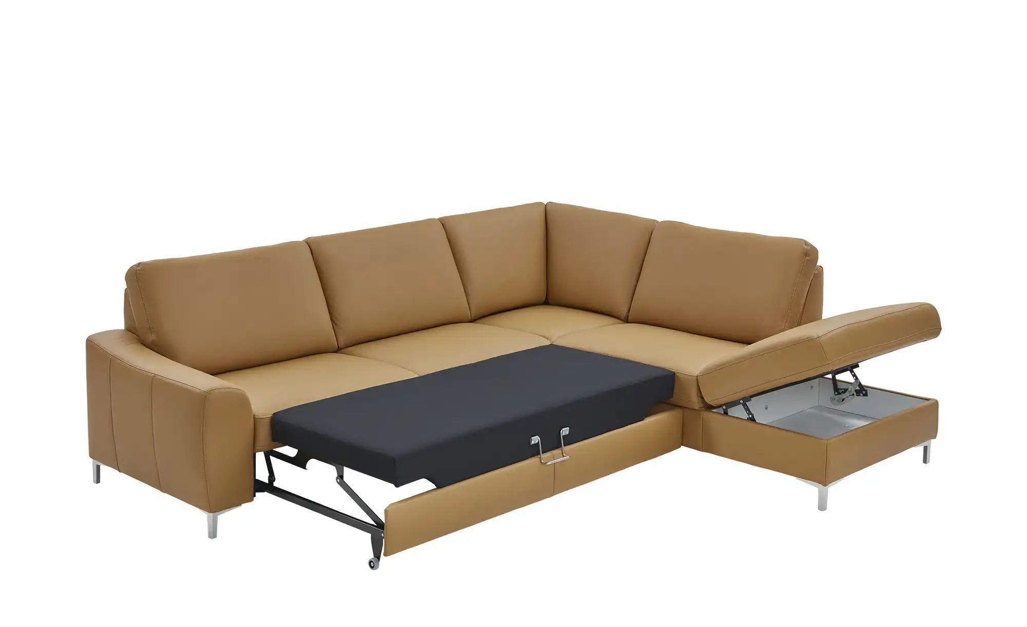 meinSofa Ecksofa mit Sitz und Rückenlehne aus Echtleder Lea
