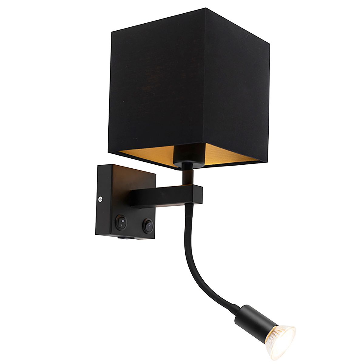Smart wandlamp zwart met USB incl. Wifi A60 en GU10 - Zeno