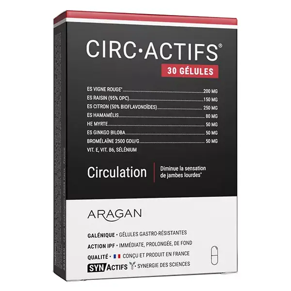 Aragan - Synactifs - Circactifs® - Circulation - Red Vine - 30 cápsulas