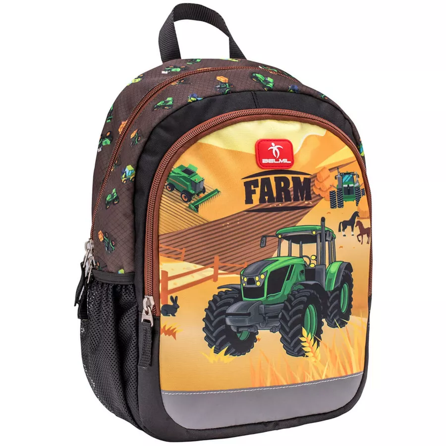 Belmil Kindergartenrucksack Kiddy Plus Kindergartenrucksack für 3-6 Jährige Kinder mit Brustgurt Farm