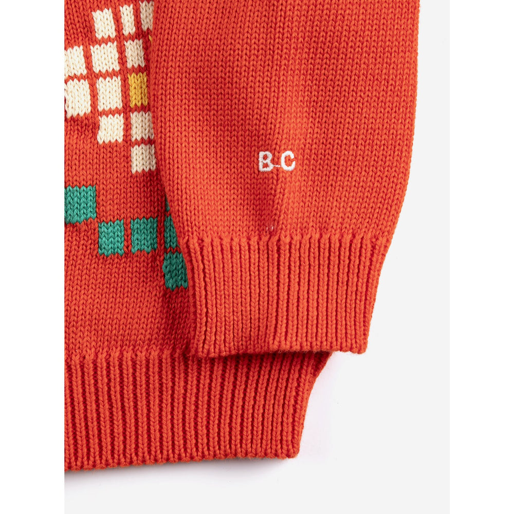 Køb Bobo Choses Red Pixel Daisy Cardigan