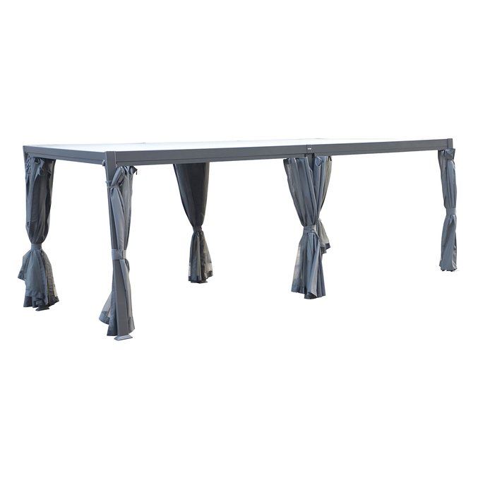 Pergola AVILA Graphite avec 1 kit de rideaux