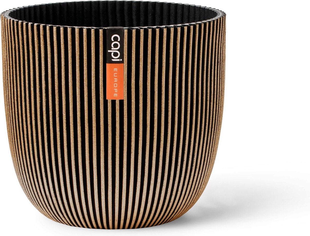 Capi Europe bloempot Groove goud / zwart D 25 H 23 cm