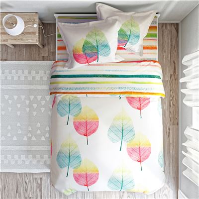 Linge de lit motif feuilles - BECQUET CRÉATION