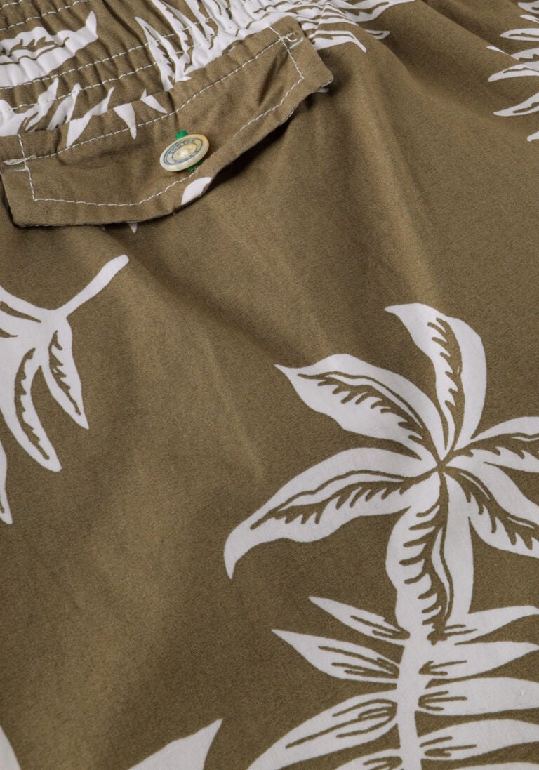 SCOTCH & SODA khaki scotch & soda korte broek seasonal relaxed straight - printed poplin bermuda