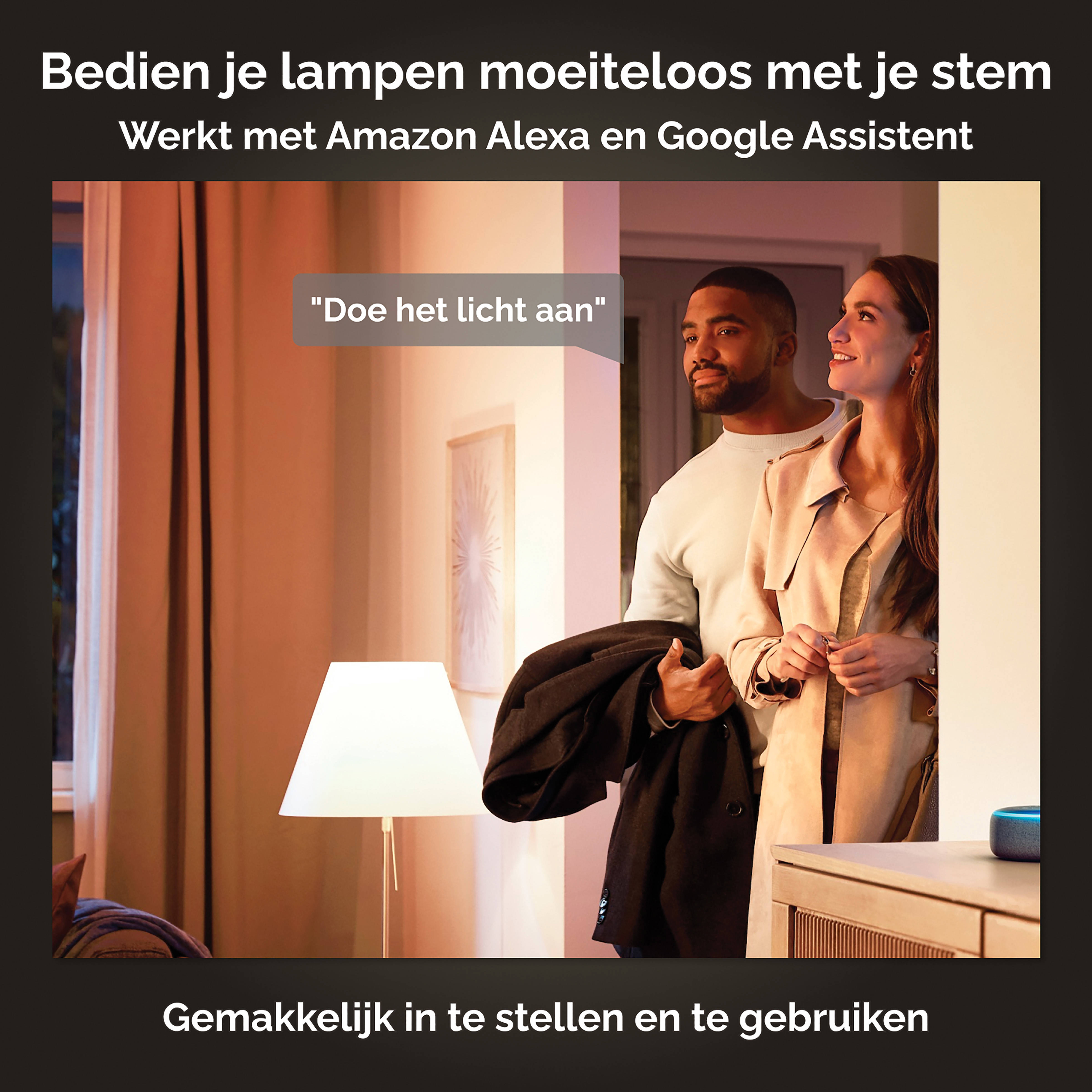 Philips Hue starterkit - warmwit licht - 3 lampen - E27 - 1100lm - 1 dimmer switch