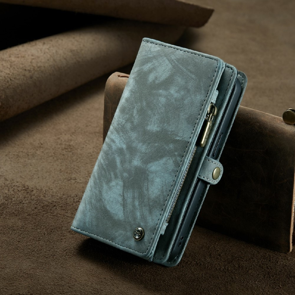 iPhone 13 2in1 Leder Tasche   Magnet Hardcase Karten Etui - Blau