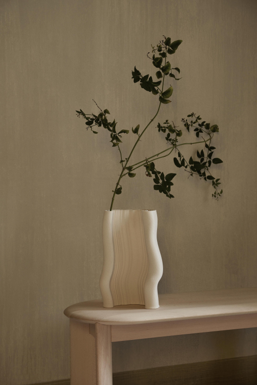 Ferm Living Moire vaas H30 off white