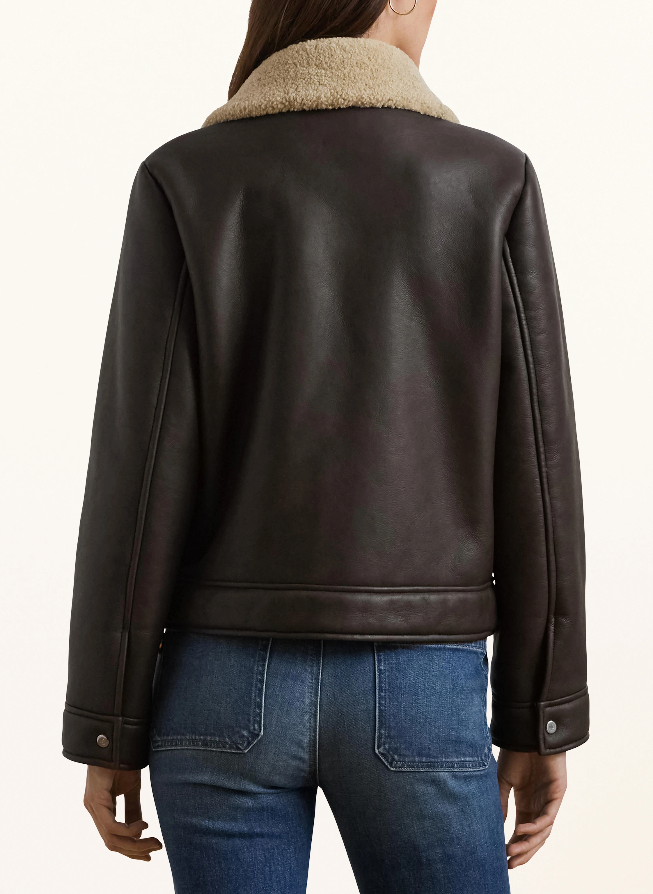 LAUREN RALPH LAUREN Jacke in Lederoptik mit Kunstfell