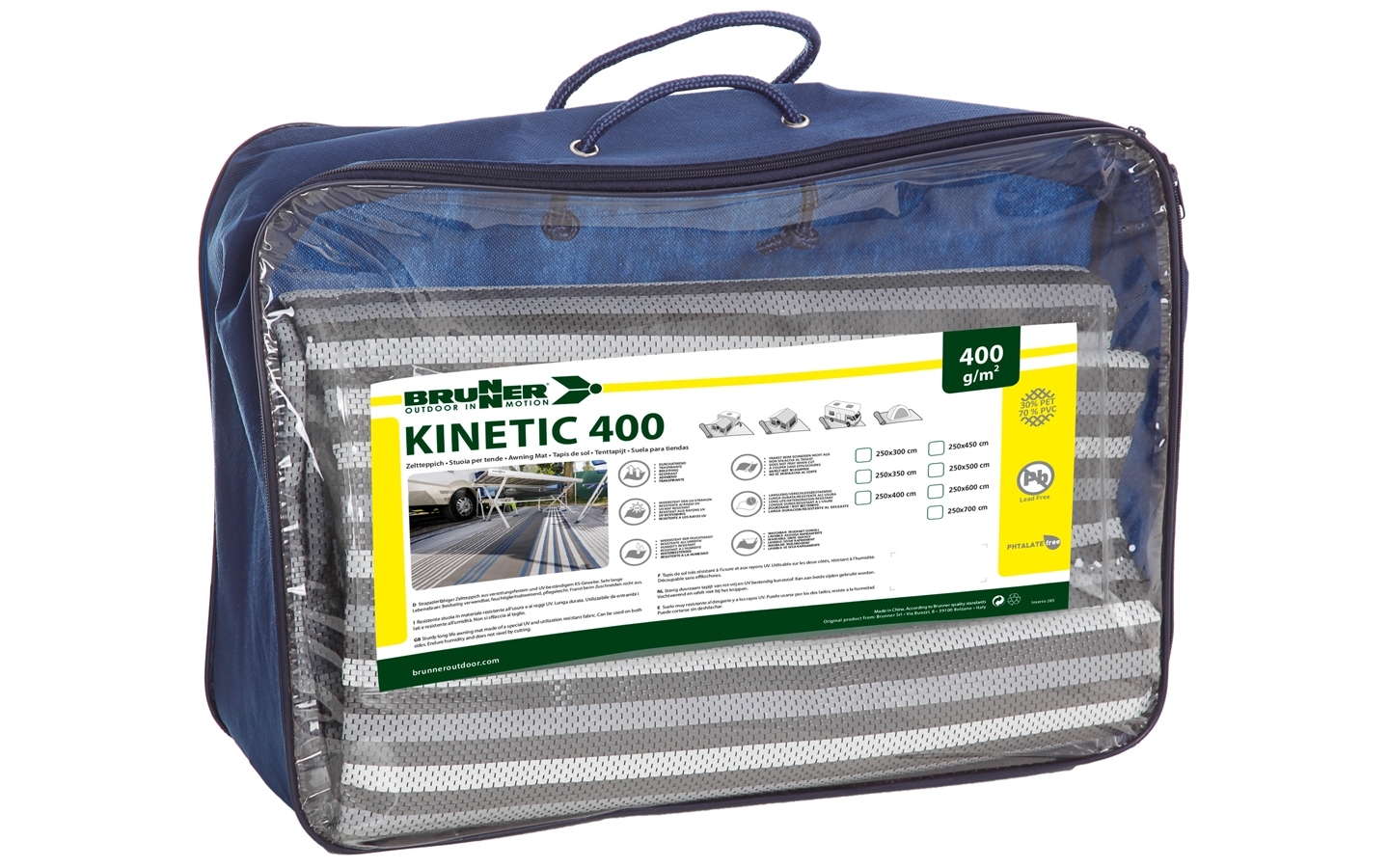 Zeltteppich Kinetic 400 KINETIC GRAU 250 x 700 cm