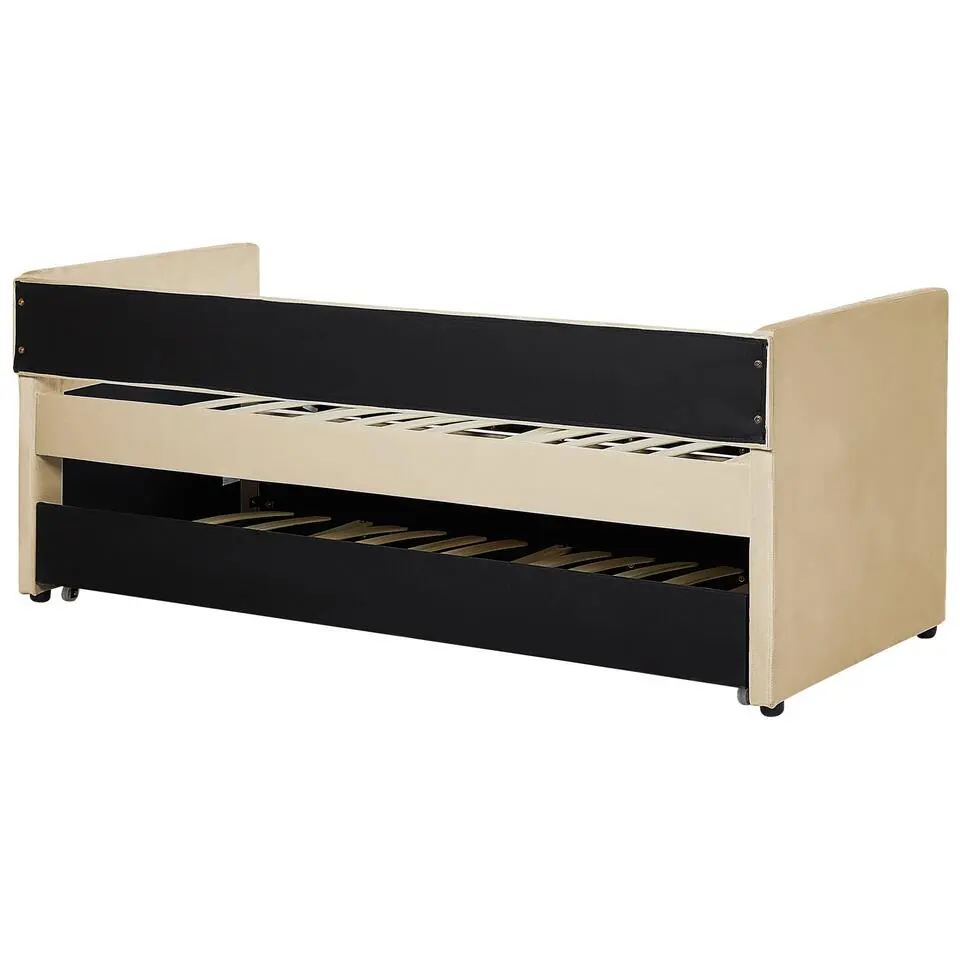 TROYES - Slaapbank - Beige - Fluweel
