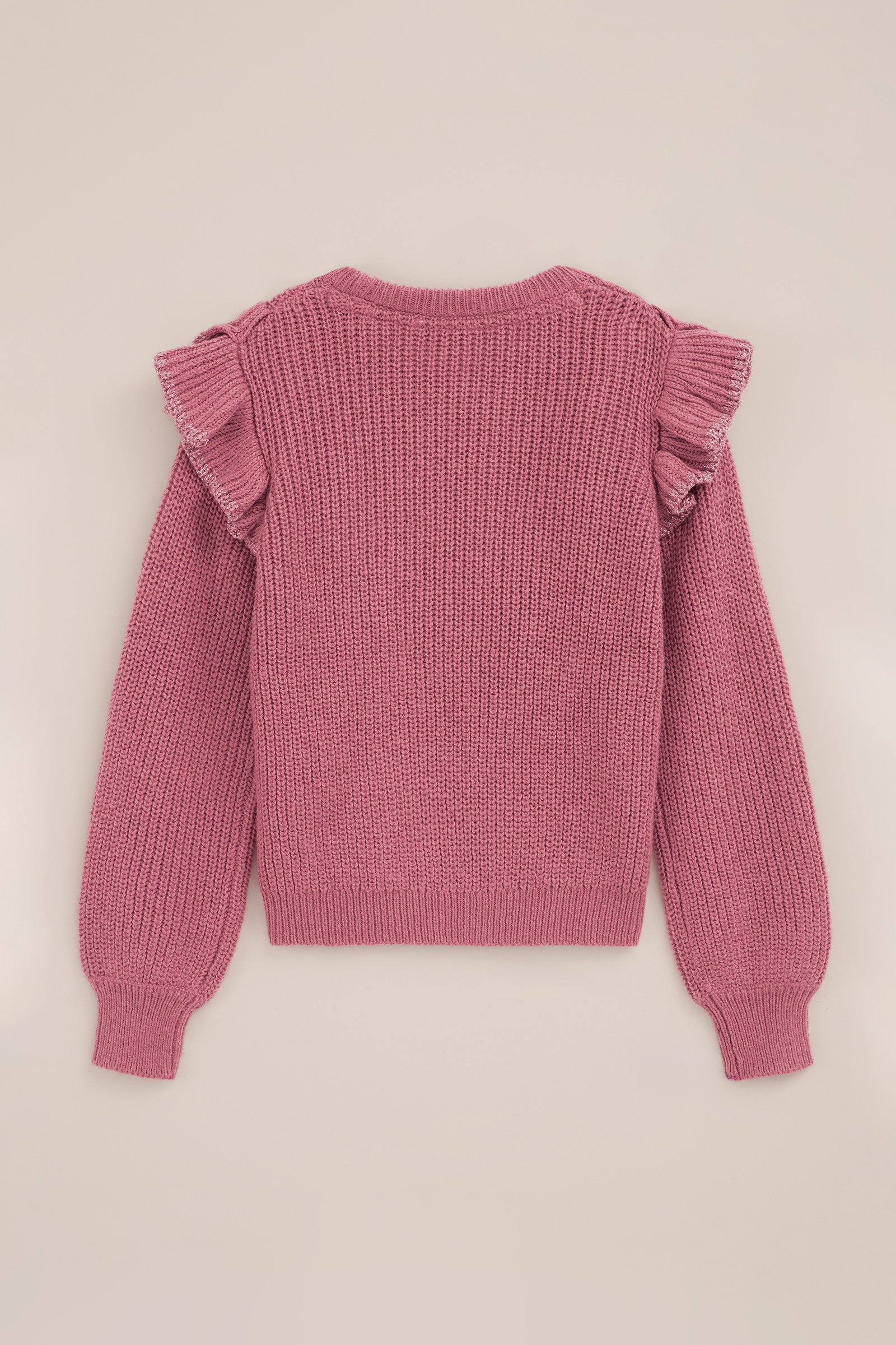 Meisjes gebreide trui met ruches WE Fashion Roze