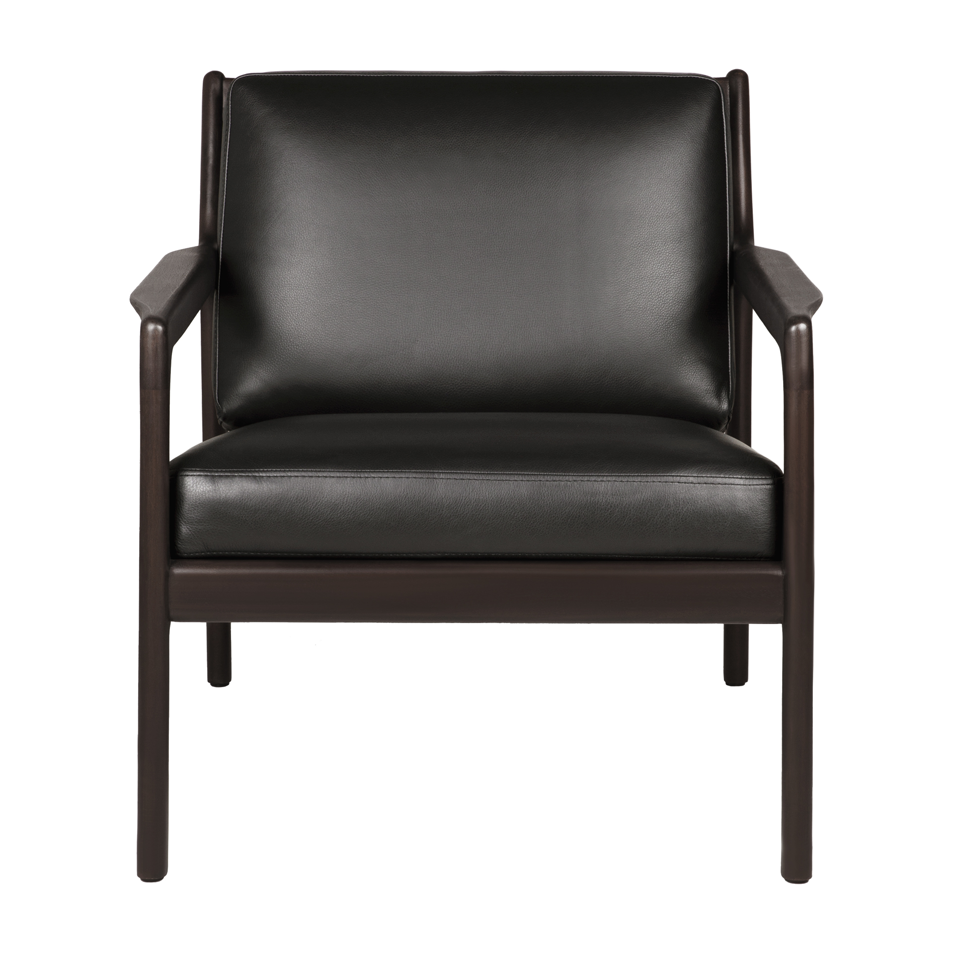 Jack loungestoel - zwart leer