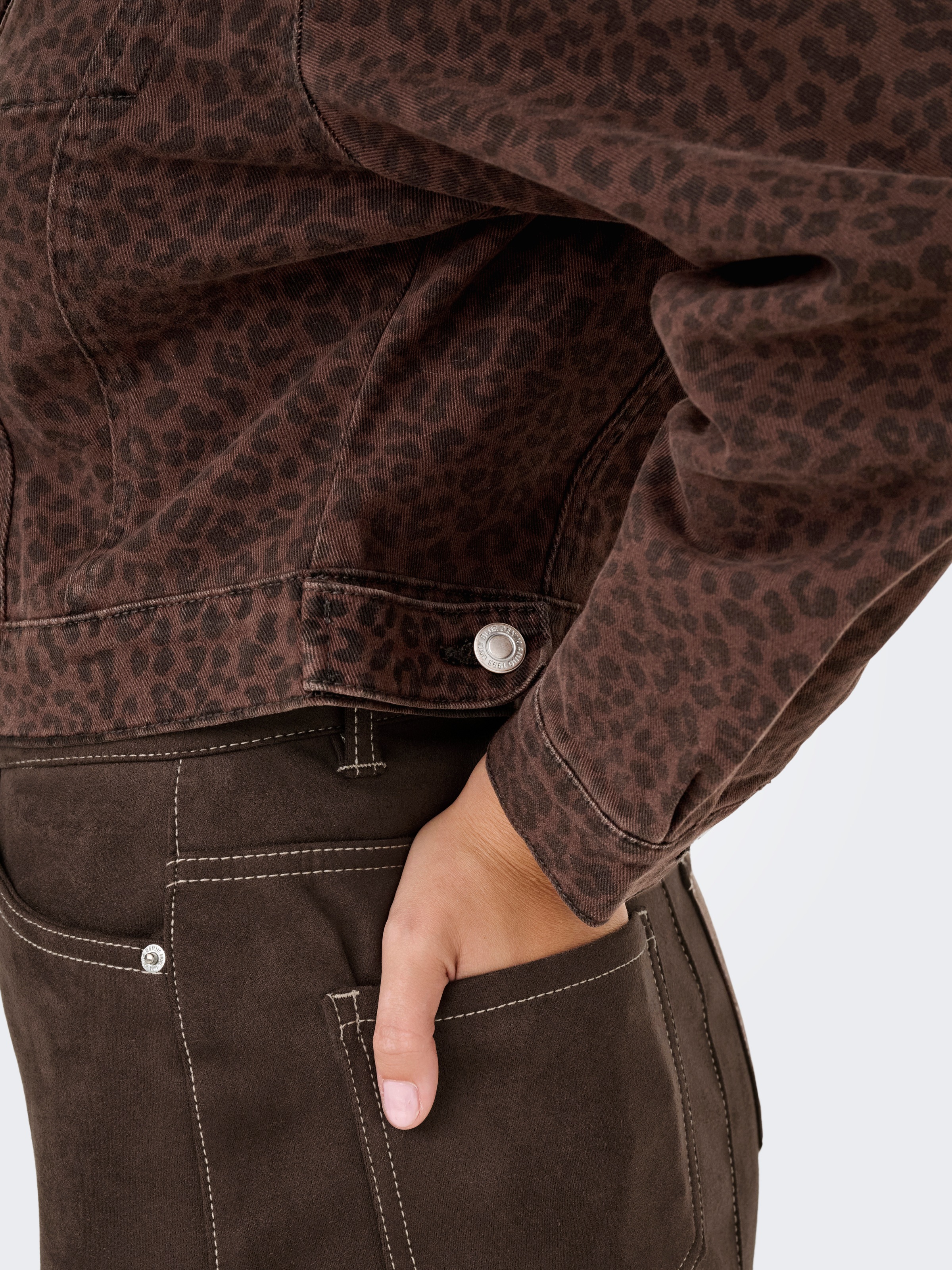 ONLY Jeansjacke »ONLANLIE-ANIMAL L/S JACKET CC PNT« ohne Kapuze