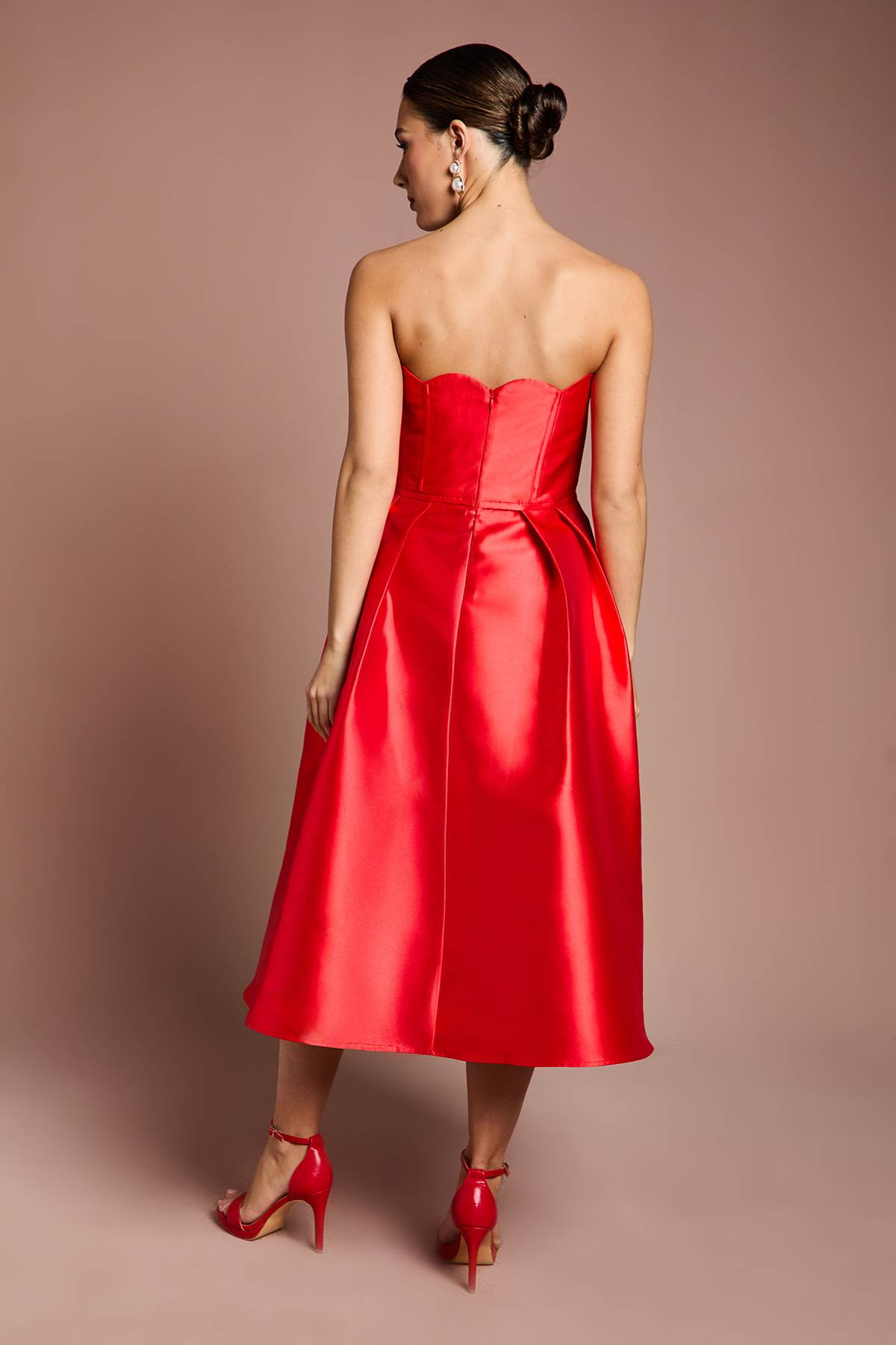 Coast Robe Midi Bustier à Bords Festonnés