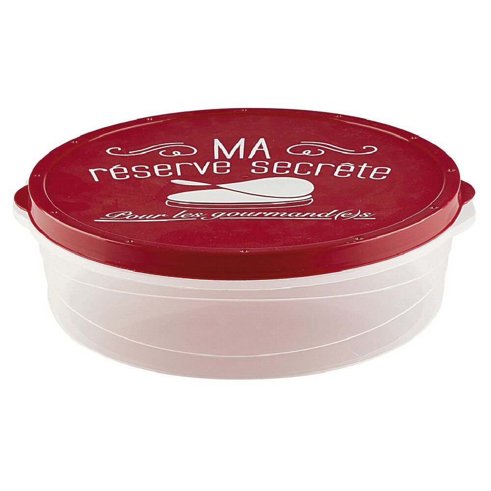 Boîte à crêpes ronde avec couvercle design rouge