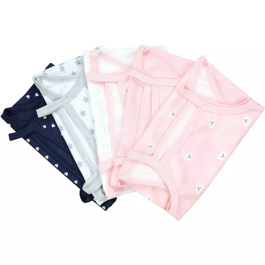 TupTam Mädchen Babybody mit Spagettiträger Sommer 5er Pack rosa Modell 1