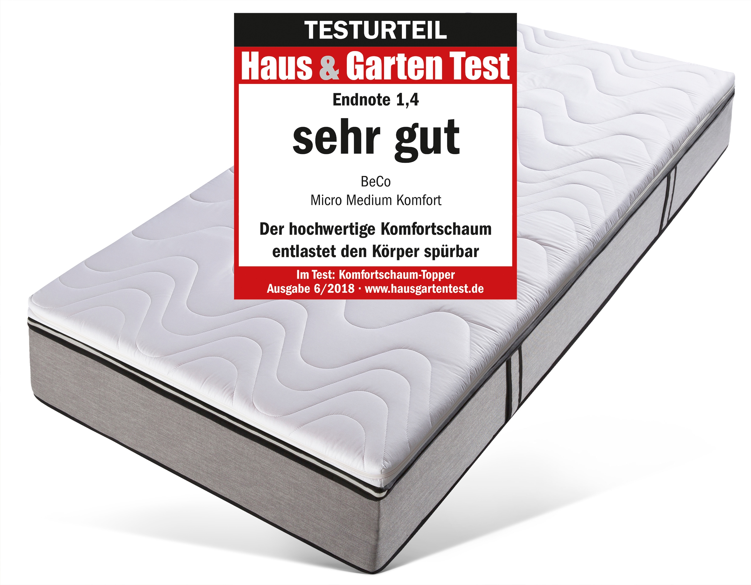 Beco Topper »Micro Medium Komfort, Komfortschaum , besonders langlebig, RG 35« Topper in 90x200 cm und weiteren Grössen, punktelastischer Topper