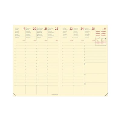 Agenda Affaires Prestige Silk - 1 semaine sur 2 pages - 10 x 15 cm - vert - Quo Vadis