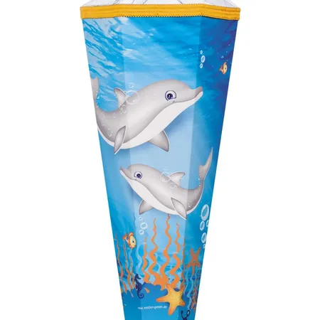 Nestler Schultüte Delfinparadies mit Tüll, 6-eckig, 85cm