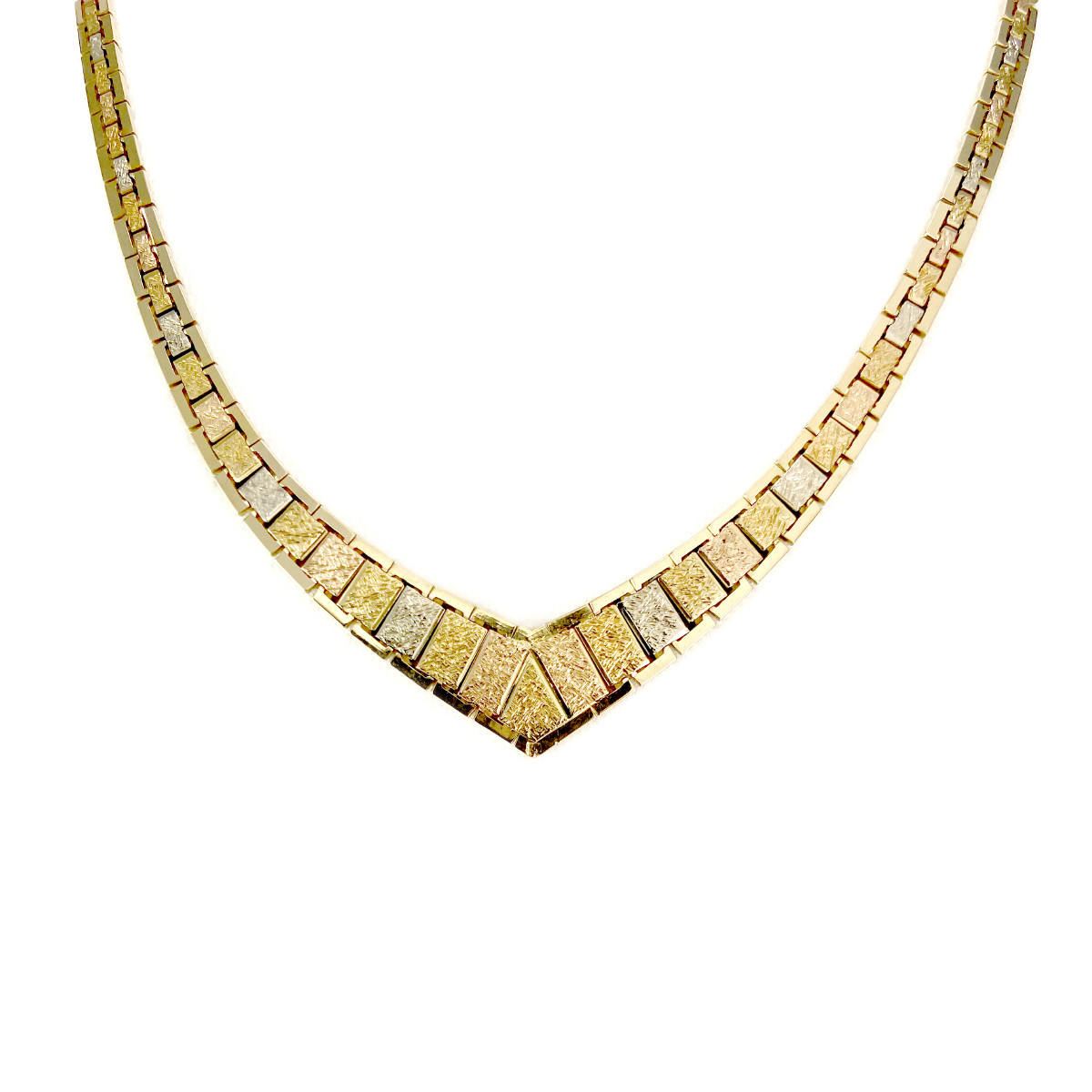 Collier d'occasion 3 ors 750  maille fantaisie 43 cm