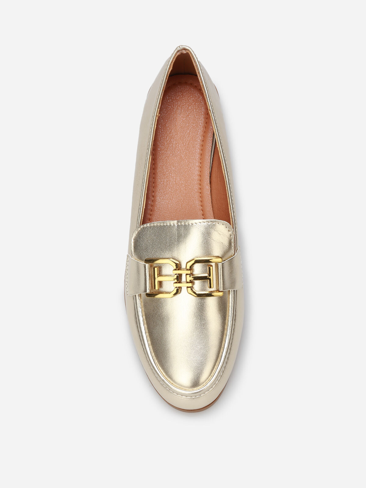 Mocassins classiques à boucle dorée- Doré