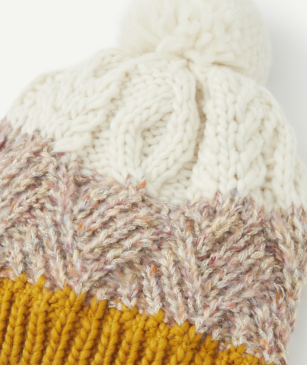 BONNET MULTICOLORE BRILLANT EN TRICOT BÉBÉ FILLE EN FIBRES RECYCLÉES