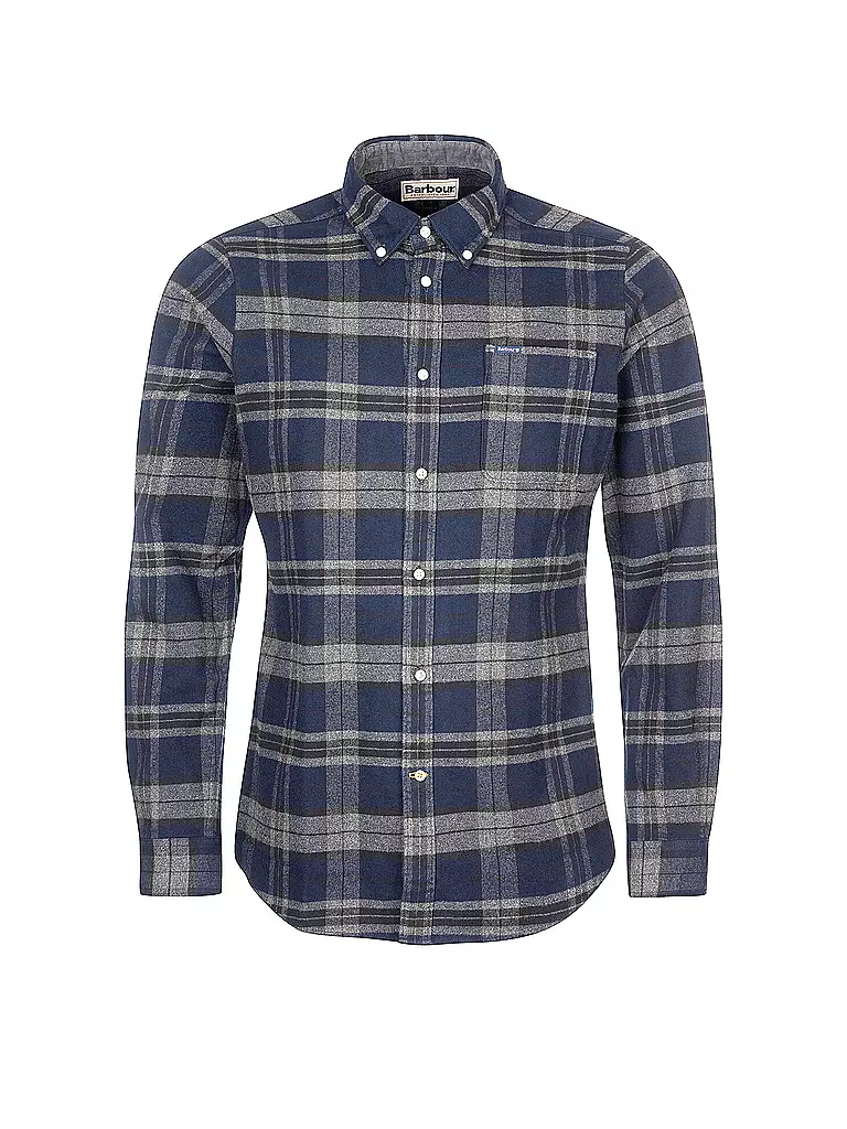 BARBOUR Flanellhemd Slim Fit  grau