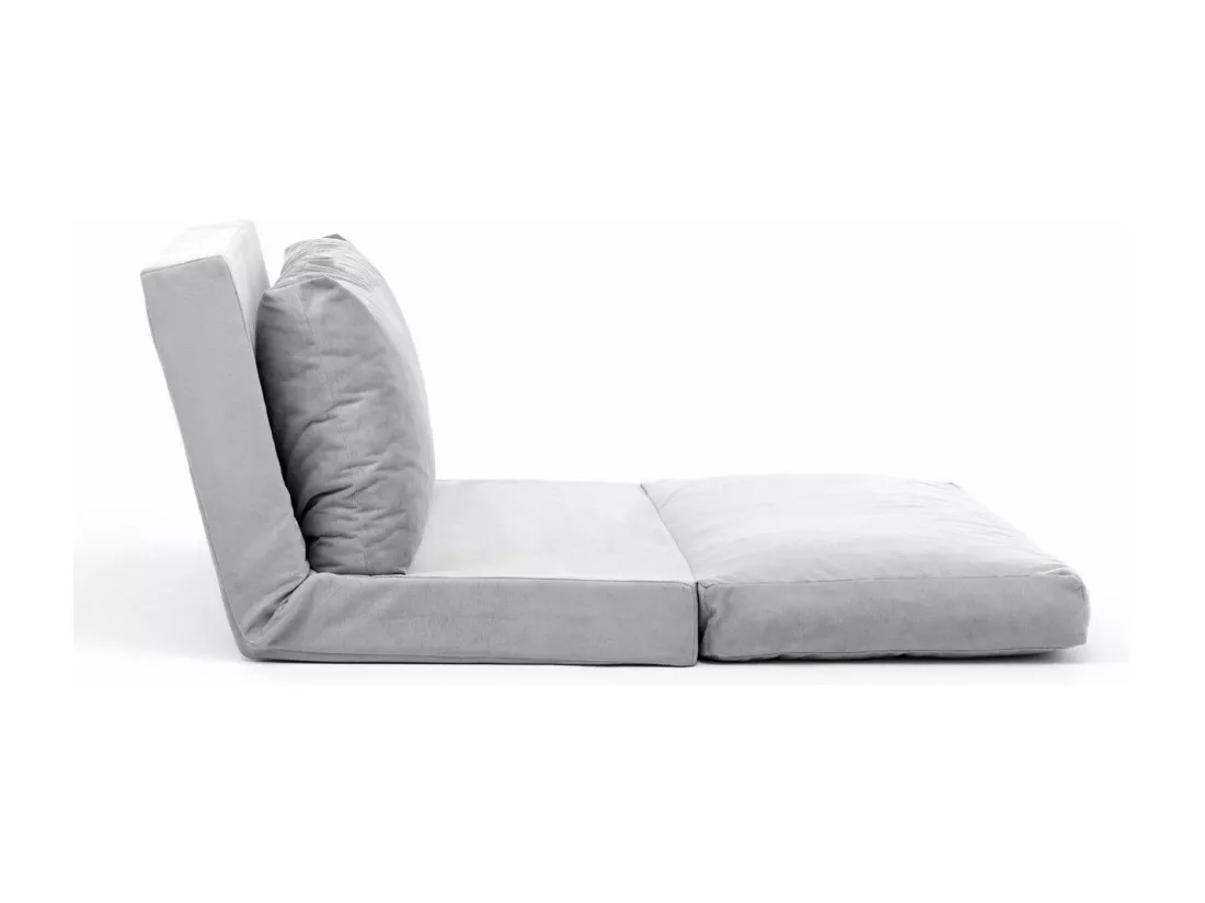 Fauteuil convertible multipositions velours Talya-Couleur Gris clair-1 place fauteuil