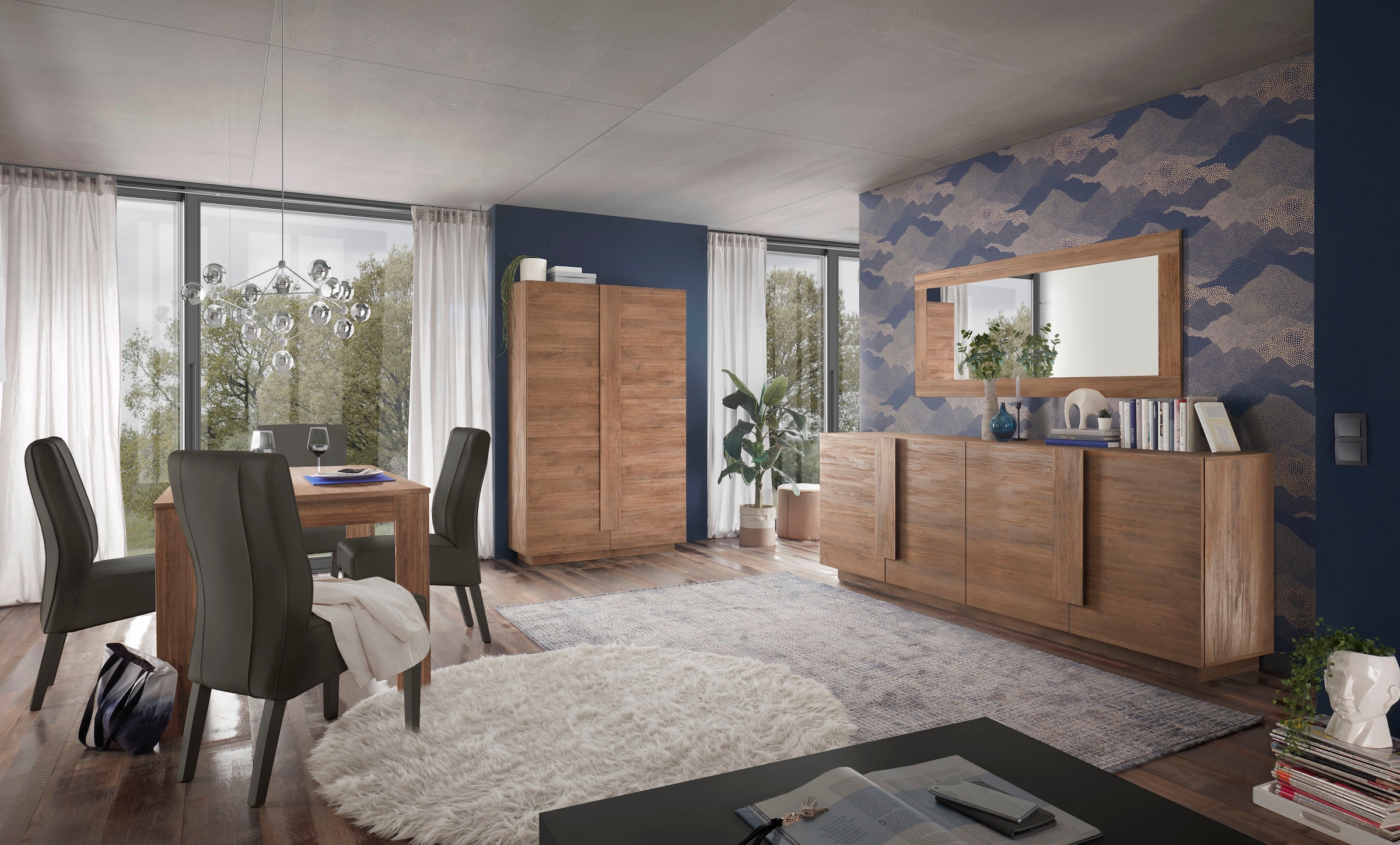 INOSIGN Mehrzweckschrank »Jupiter, Höhe 193 cm, Stauraumschrank 2 Türen - Soft Closing,« Highboard, moderne Griffblende, FSC®, cleveres Stauraumkonzept