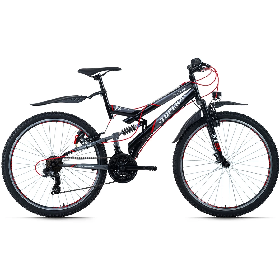 KS Cycling Mountainbike Fully ATB 26 Topeka Grau-Rot