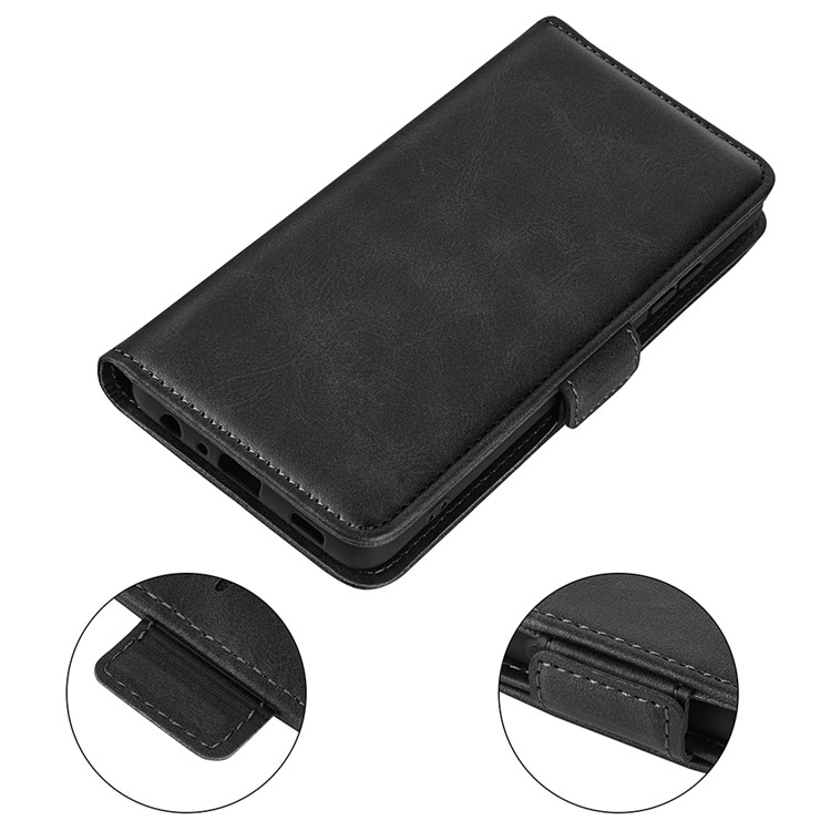 Samsung Galaxy S24 FE Vintage Leder Tasche Flip Cover Fashion Design - Schwarz