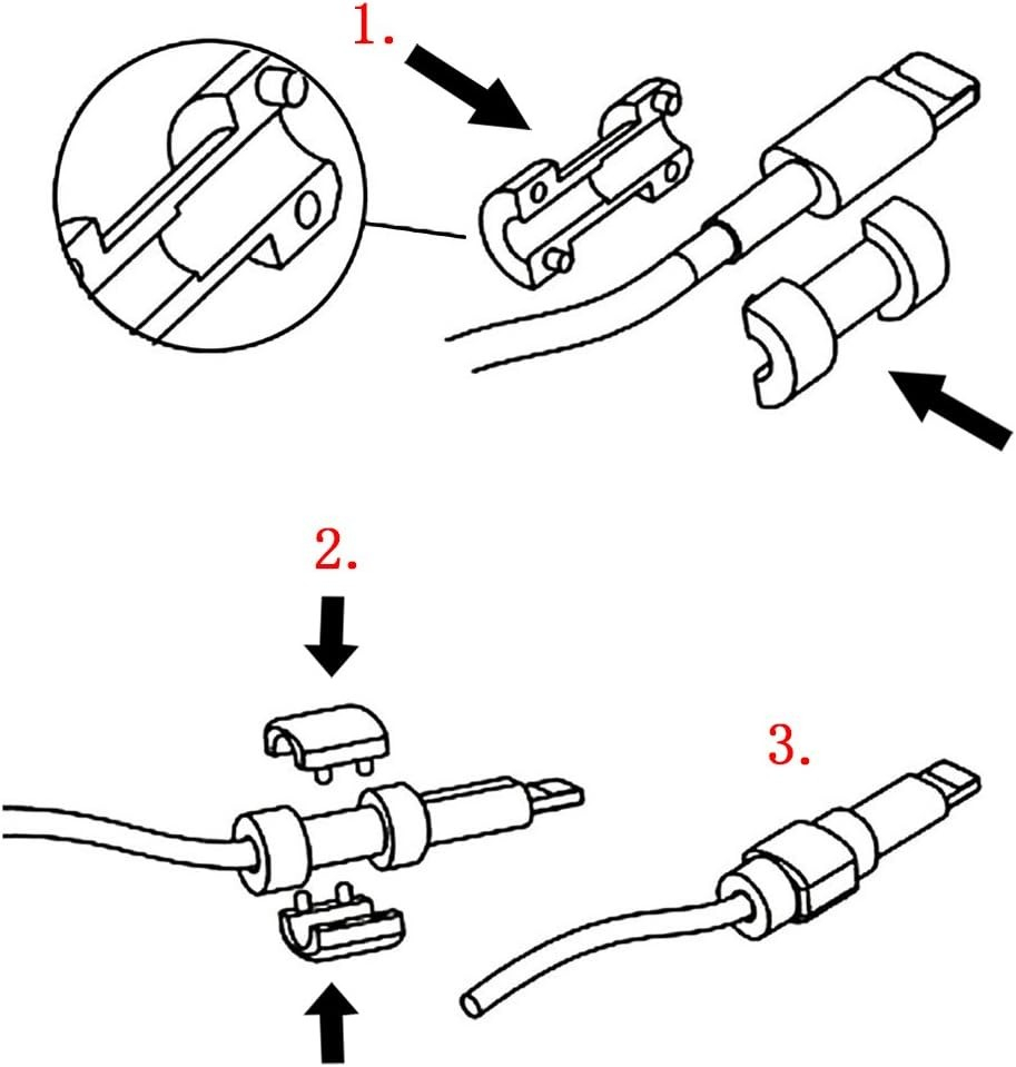 (10er Set) USB C / Lightning Kabel Bruchschutz / Halter / Kabelbeisser Schraube - Assortiert