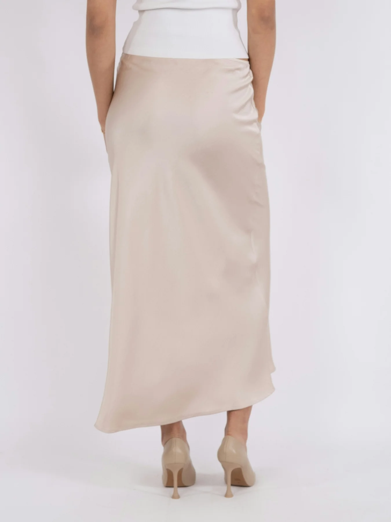 Neo Noir Vicky Heavy Sateen Skirt champagne