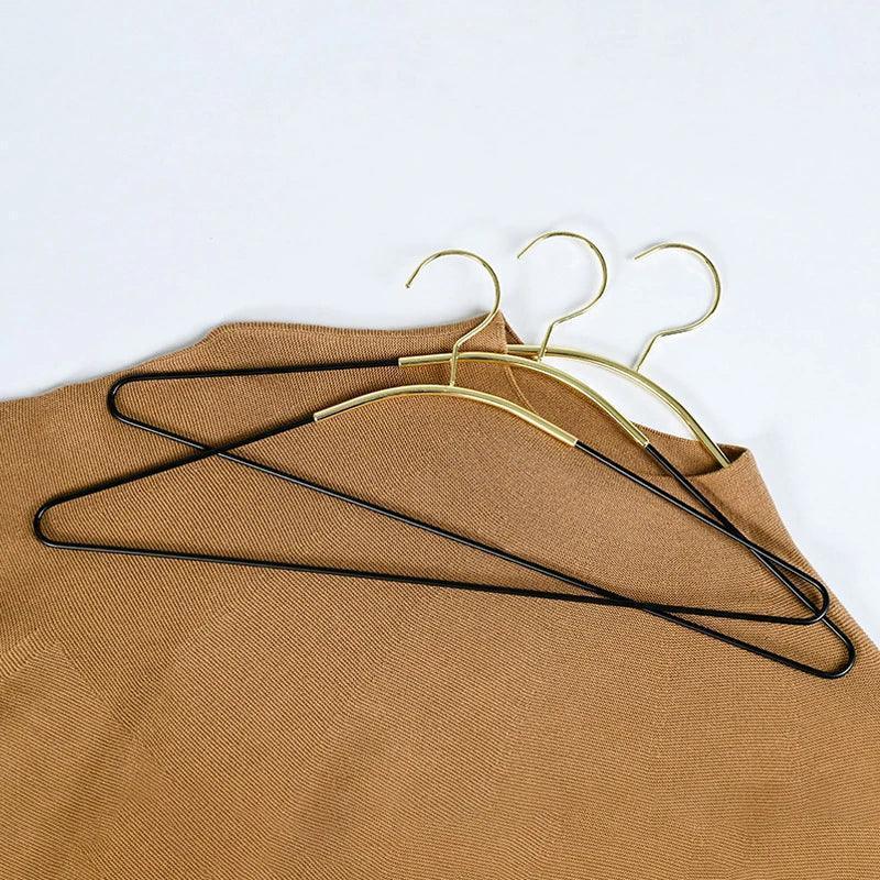 5 pcs Black Gold Metal Clothes Coat Hanger | Modern Minimal Style Wardrobe Organizer Storage Rack