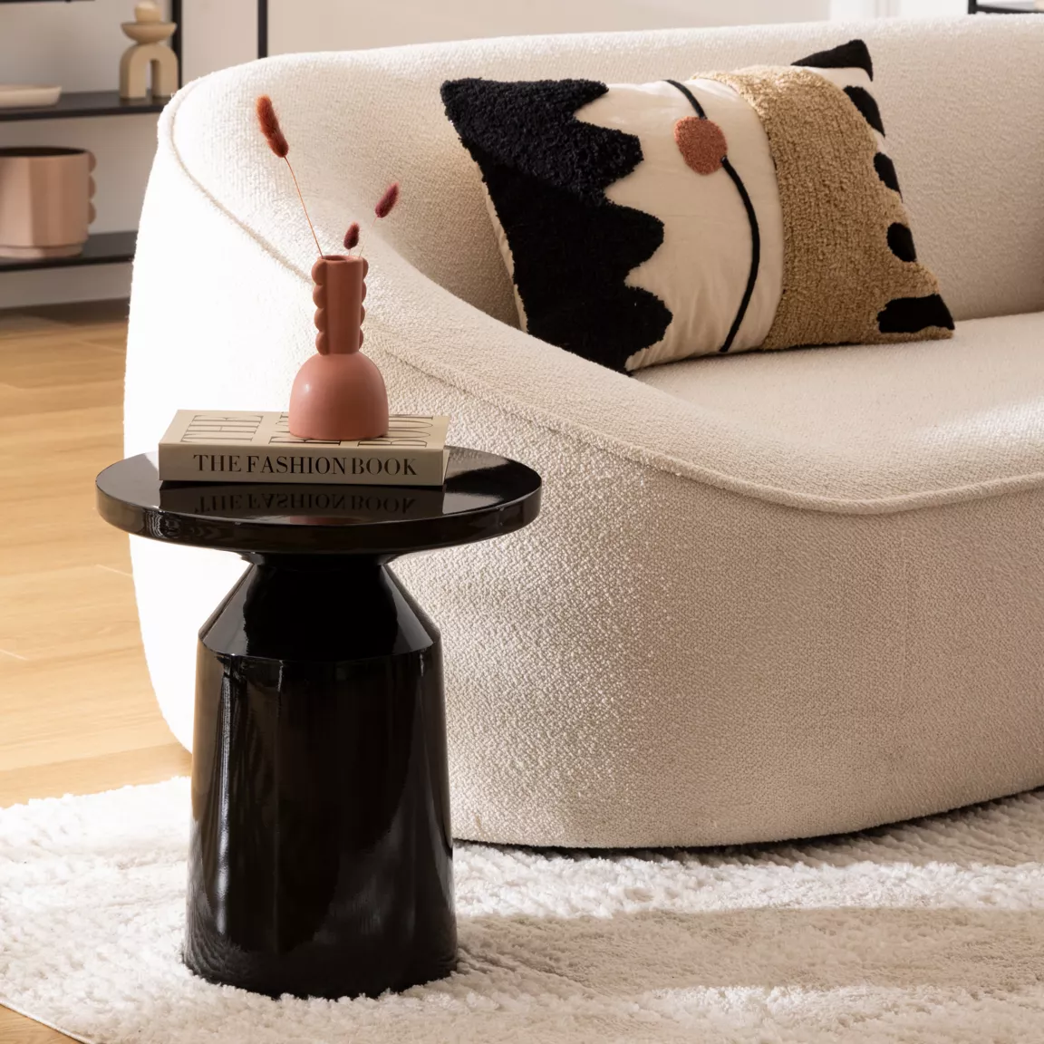 Table à café totem métal (H44 cm) Sita Noir